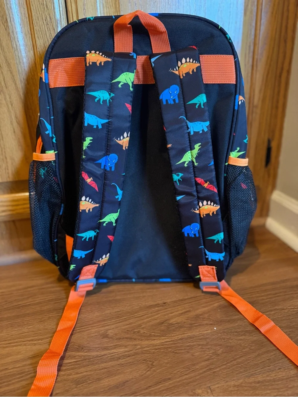 Kids Dinosaur Print Clear Backpack - Navy with Orange Trim- NEW, never used.